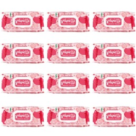 Multipack 12 Confezioni di Salviette Detergenti per Cani e Gatti Pulizia Acqua di Rose