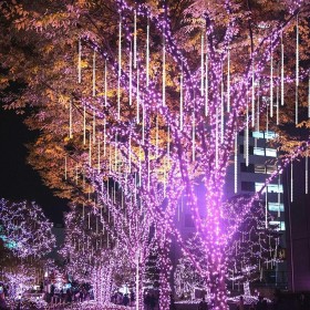 Luci di Natale Led Pioggia Esterno Impermeabili Per Illuminare la Casa 10 Tubi 540 Led 50 cm 