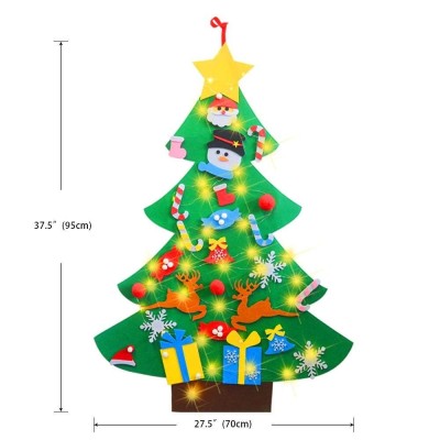 Albero di Natale per Bambini con Decorazioni in Feltro facilmente Rimovibili