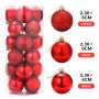 Set Palline di Natale Colore Rosso 24 Pezzi per Addobbare l'Abero di Natale