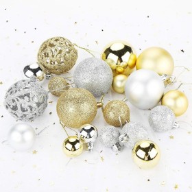 Set Palline di Natale Colore Oro e Argento 100 Pezzi per Addobbare l'Albero di Natale