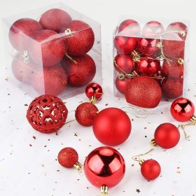Set Palline di Natale Colore Rosso 100 Pezzi per Addobbare l'Albero di Natale