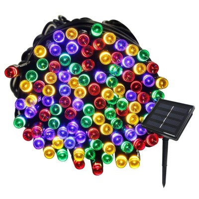 Luci di Natale Multicolore per Interno ed Esterno per Decorare l'Albero di Natale 22 m 200 Led Con Pannello Solare