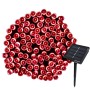 Luci di Natale Rosse per Interno ed Esterno per Decorare l'Albero di Natale 22 m 200 Led Con Pannello Solare