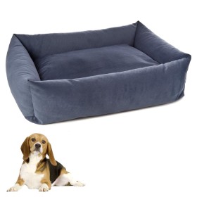 Fuss Dog Cuccetta per Cani Rettangolare Sfoderabile Velvet Blu cm 70xh20 Made In Italy