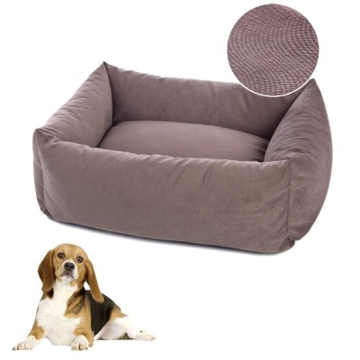 Fuss Dog Cuccetta per Cani Rettangolare Sfoderabile Velvet Tortora cm 70xh20 Made In Italy