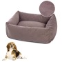 Fuss Dog Cuccetta per Cani Rettangolare Sfoderabile Velvet Tortora cm 70xh20 Made In Italy
