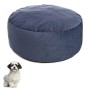 Pouf per Cani Sfoderabile Velvet Blu Diametro 60 x h 20 cm Fuss-Dog Made In Italy
