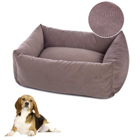 Fuss Dog Cuccetta per Cani Rettangolare Sfoderabile Velvet Tortora cm 80xh22 Made In Italy