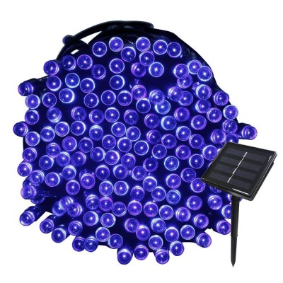 Luci di Natale Blu per Interno ed Esterno per Decorare l'Albero di Natale 22 m 200 Led Con Pannello Solare