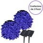 Luci di Natale Blu per Interno ed Esterno per Decorare l'Albero di Natale 22 m 200 Led Con Pannello Solare Confezione da 2 Pezzi
