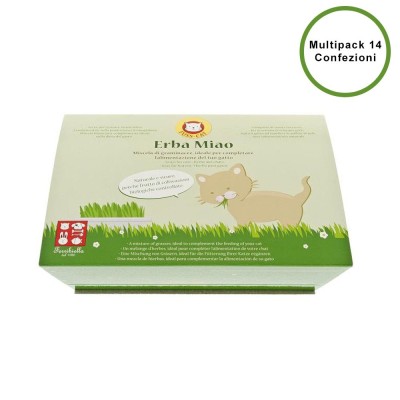 Multipack 14 pz di Erba Gatta per Gatti Coltivazioni Biologiche Erba Miao