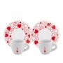 Bialetti Set 2 Tazzine e 2 Pattini Moka Cuore