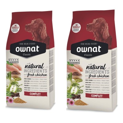 Multipack di 2 Confezioni da 20 Kg di Ownat Crocchette per Cani Classic Complet Natural