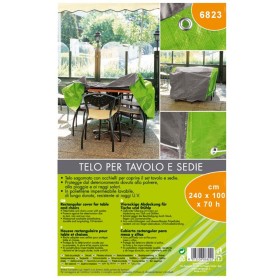 Telo per Tavolo e Sedie Rettangolare Telone Occhiellato Sagomato Protettivo cm 240x100xh70 