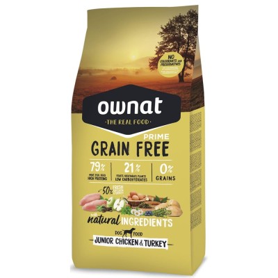 Ownat Crocchette per Cuccioli Grain Free Junior Pollo & Tacchino Confezione Da 14 Chilogrammi