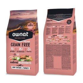 Ownat Crocchette per Cani Grain Free Mini Pollo & Tacchino Confezione Da 3 Chilogrammi