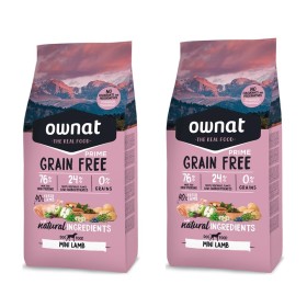 Mutipack di 2 Confezioni da 3 Kg di Ownat Crocchette per Cani Grain Free Mini Agnello