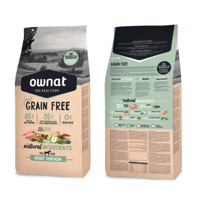 Ownat Crocchette per Cani Just Grain Free Adult con Pollo Confezione Da 3 Chilogrammi