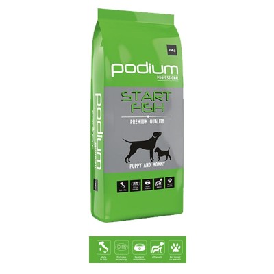 Podium Crocchette per Cani Professional Start Fish per Cuccioli Confezione Da 15 Chilogrammi