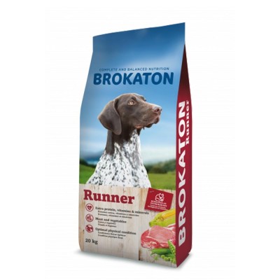 Brokaton Crocchette per Cani Adult Runner Cani Sportivi o da Lavoro Confezione Da 20 Chilogrammi