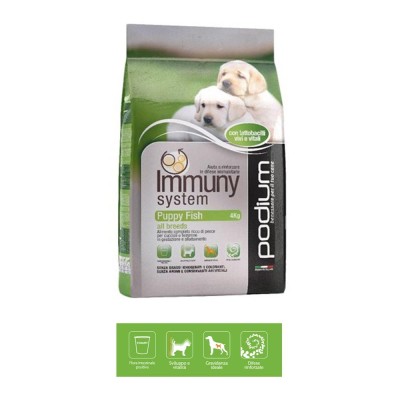 Podium Crocchette per Cani Puppy Fish IMMUNY SYSTEM Confezione Da 12 Chilogrammi