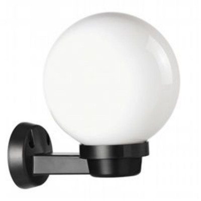 Applique con Sfera in Alto Globo colore Nero con Sfera Opale