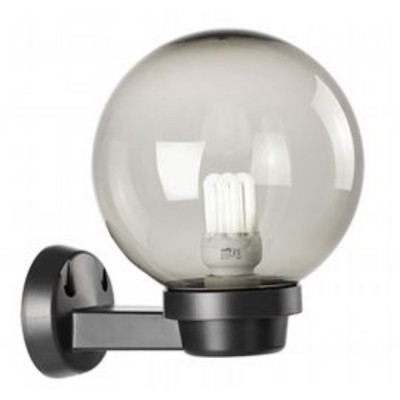 Applique con Sfera in Alto Globo colore Nero con Sfera Fume'