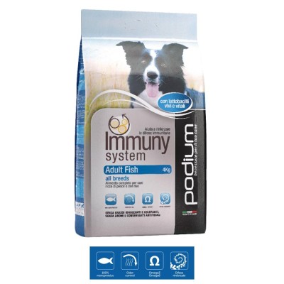 Podium Crocchette per Cani Adult Fish IMMUNY SYSTEM Confezione Da 12 Chilogrammi