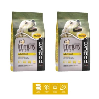 Multipack di 2 Confezioni da 4 Kg Crocchette per Cani Adult Meat IMMUNY SYSTEM
