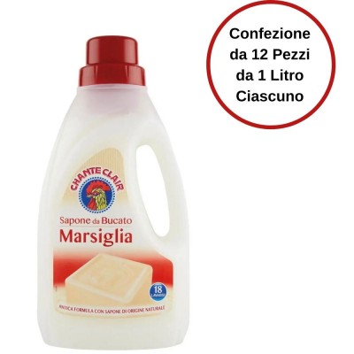 Chanteclair Sapone da Bucato Marsiglia 18 lavaggi Confezione da 12 Pezzi