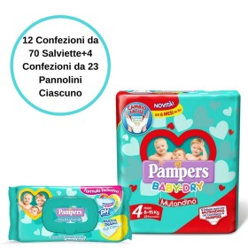Pampers Baby Fresh Salviette 12 Confezioni + Baby Dry 4 Mutandino 4 Conf.