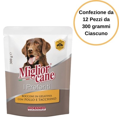 Miglior Cane I Preferiti Bocconi con Pollo e Tacchino Confezione da 12 Pezzi da 300 gr