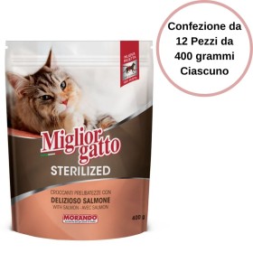 Miglior Gatto Sterilized Croccantini al Salmone Confezione da 12 Pezzi da 400 grammi