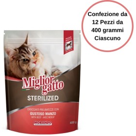 Miglior Gatto Sterilized Croccantini al Manzo Confezione da 12 pezzi da 400 grammi