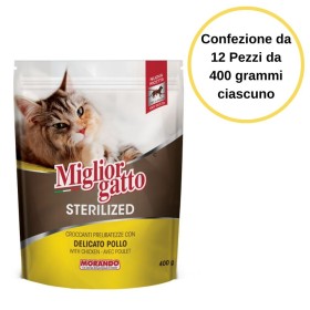 Miglior Gatto Sterilized Croccantini al Pollo Confezione da 12 Pezzi da 400 grammi