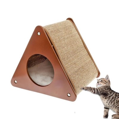 Tiragraffi per Gatto Triangolo con Tana Altezza 30 cm Design Wood