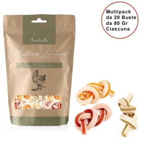 Nature Snack per Cani Ferribiella Nodini di Pollo Confezione da 20 Buste da 80 GR