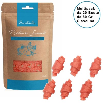 Nature Snack per Cani Ferribiella Involtini di Pollo Confezione da 20 Buste da 80 GR