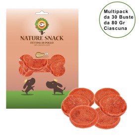 Nature Snack per Cani Ferribiella Fettine di Pollo Confezione da 30 Buste da 80 GR