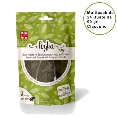 Snack per Cani Vegetale con Clorofillina per Cani di Taglia Grande Confezione da 24 Buste