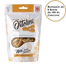 Snack per Cani Ortolini Small Mela Miele & Finocchio Spazzolini Confezione da 8 Buste Ciascuna da 180 Gr