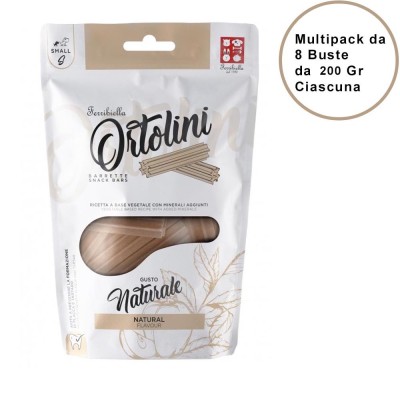 Snack per Cani Ortolini Small Natural Barrette Confezione da 8 Buste Ciascuna da 200 Gr