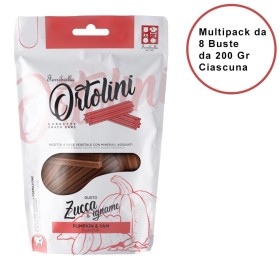 Snack per Cani Ortolini Large Zucca & Igname Barrette Confezione da 8 Buste Ciascuna da 200 Gr