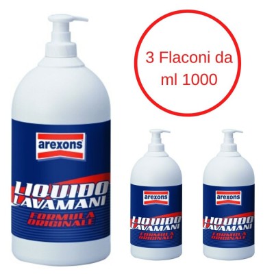 Liquido lava mani professionale ml 1000 con dosatore Arexons 3 Pezzi