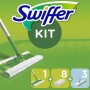 Swiffer Scopa Cattura Polvere Confezione da 1 Manico & 8 Panni Asciutti & 3 Panni Umidi