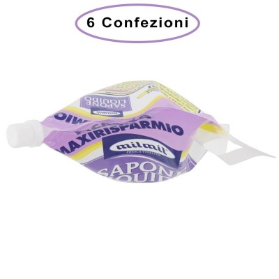 Mil Mil Sapone Liquido Talco & Iris Ricarica Maxi Risparmio 6 Confezioni da  2000 Ml