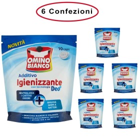 Omino Bianco IdroCaps Additivo Igienizzante Ipoallergenico 6 Confezioni da 10 Capsule