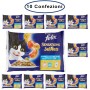 Purina Felix Sensations Jellies Umido Gatto Salmone & Trota 10 Confezioni da 4 Buste da 100 Grammi