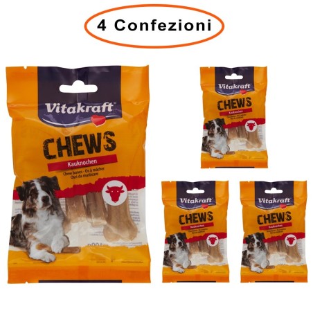 Vitakraft Osso Mini per Cani Snack Chews 7,8 cm 4 Confezioni da 4 Pezzi 100 Gr